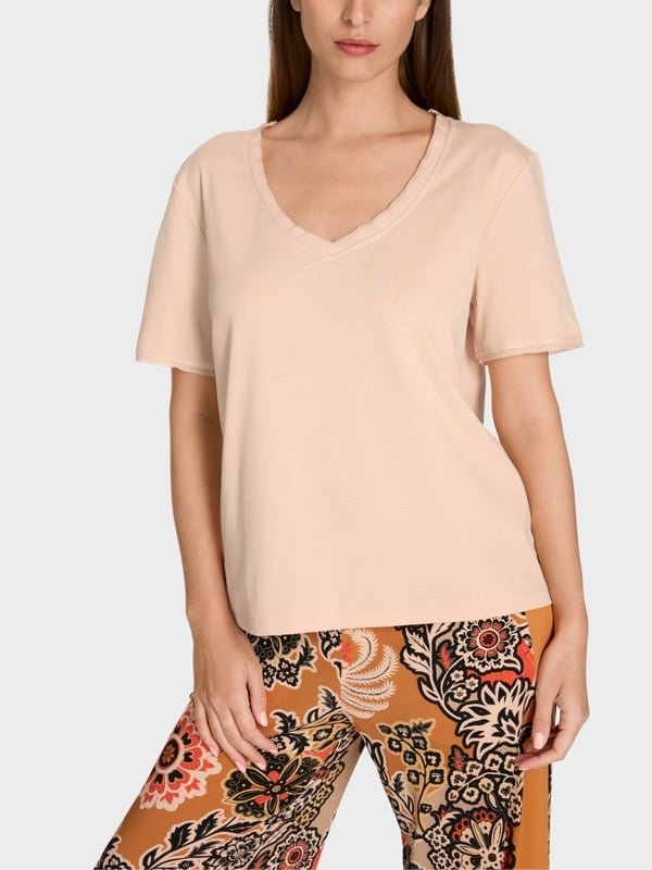 Marc Cain Kurzarm-T-Shirt Mit V-Ausschnitt