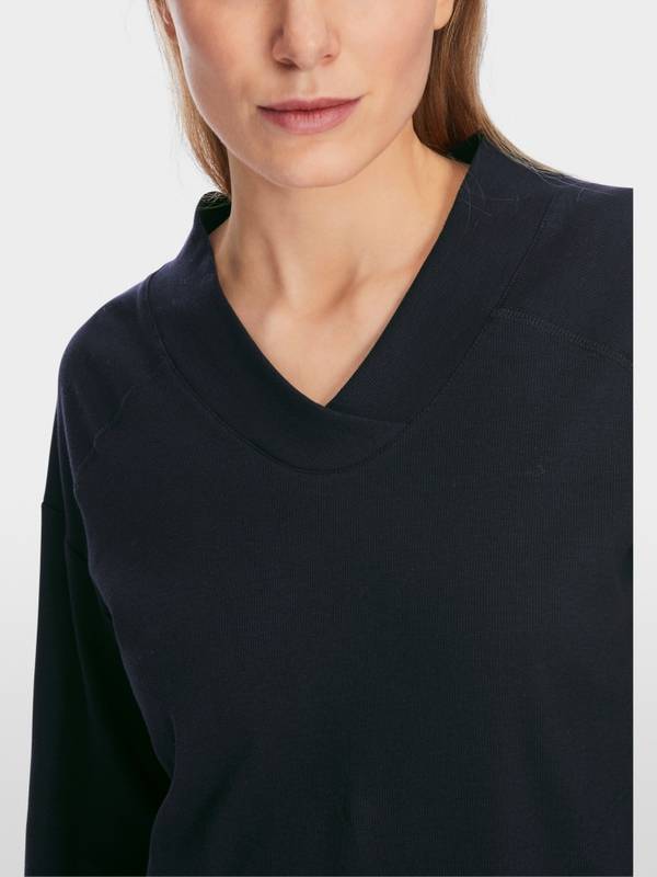 Marc Cain Langärmeliges T-Shirt Aus Baumwoll-Ripp