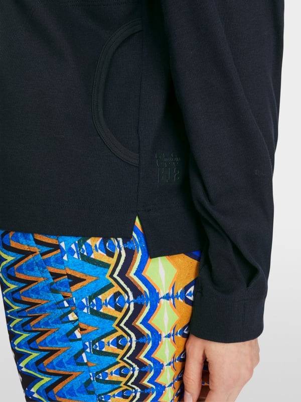 Marc Cain Langärmeliges T-Shirt Aus Baumwoll-Ripp