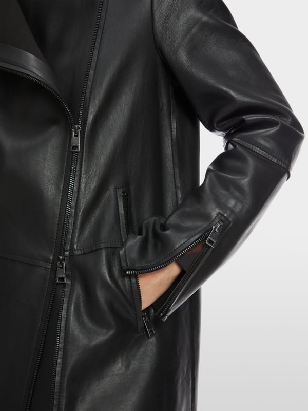 Marc Cain Lange Lederjacke Mit Zipp