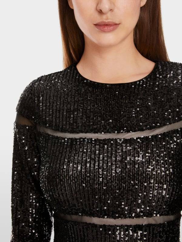 Marc Cain Langes Pailletten-Kleid