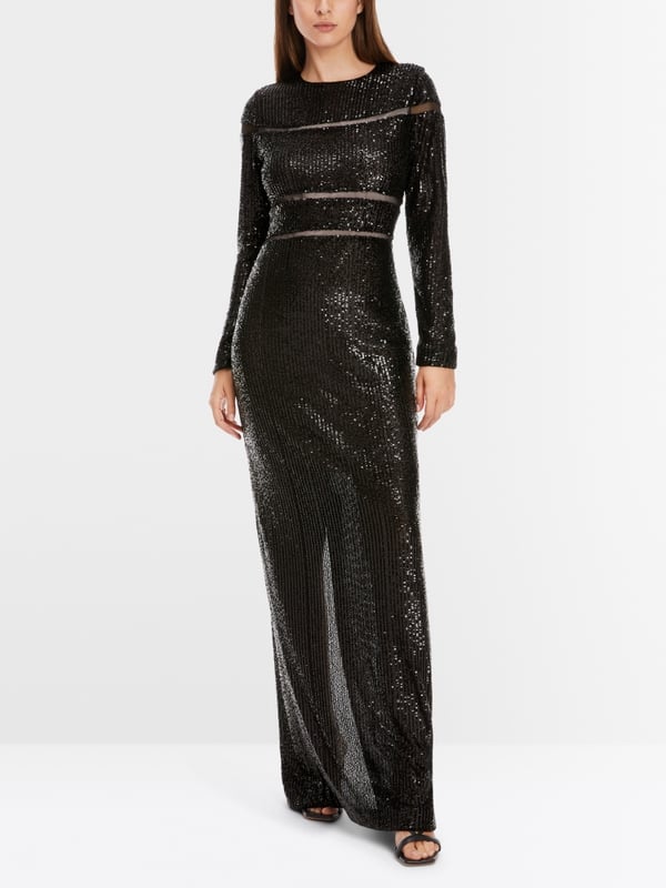 Marc Cain Langes Pailletten-Kleid