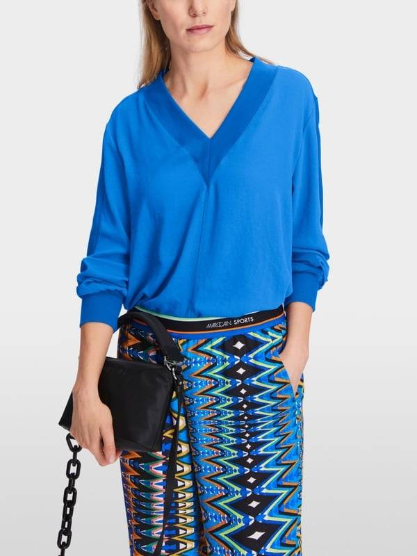 Marc Cain Lässige Bluse In Materialmix