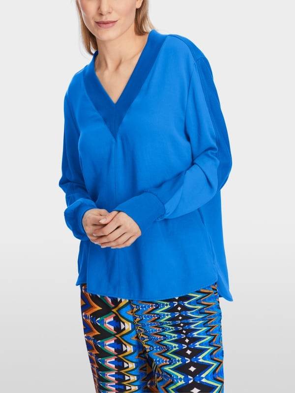 Marc Cain Lässige Bluse In Materialmix