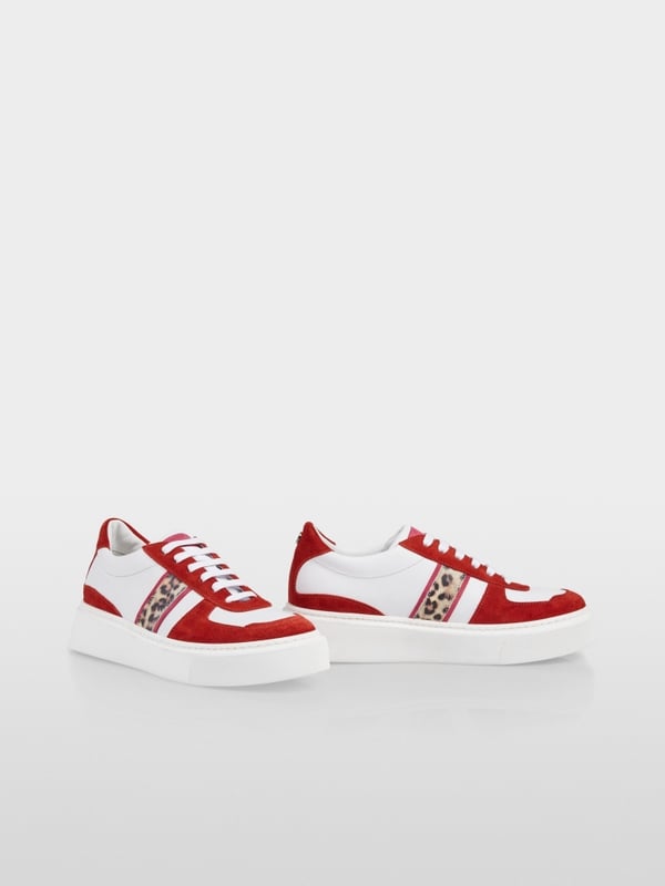 Marc Cain Leder-Sneaker mit Leo-Print