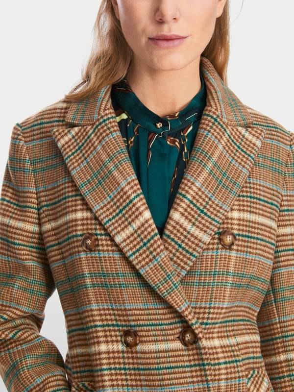 Marc Cain Mantel Im Karierten Mini-Pepita-Muster