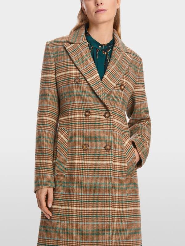 Marc Cain Mantel Im Karierten Mini-Pepita-Muster