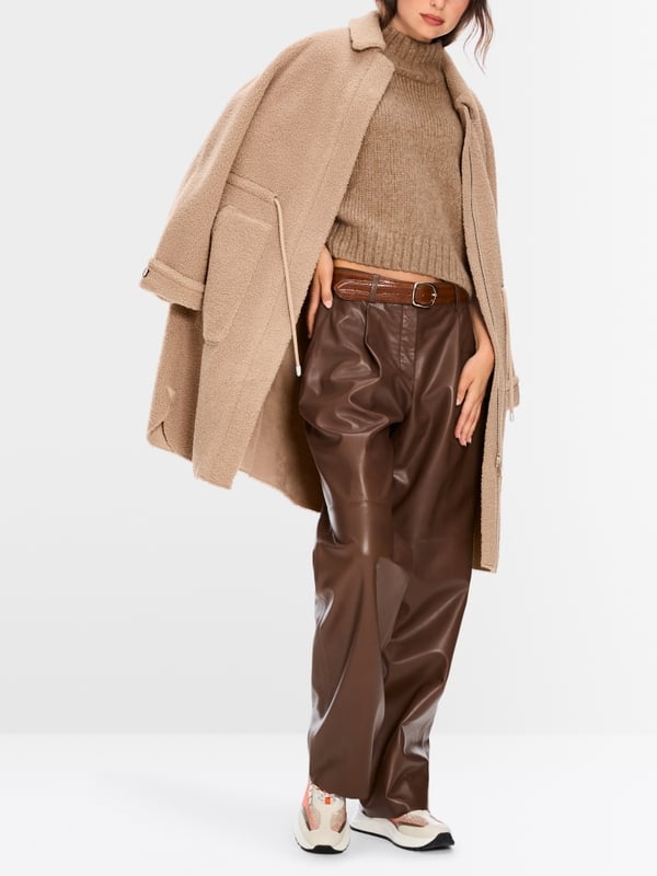 Marc Cain Mantel In Lockigem Fun Fur