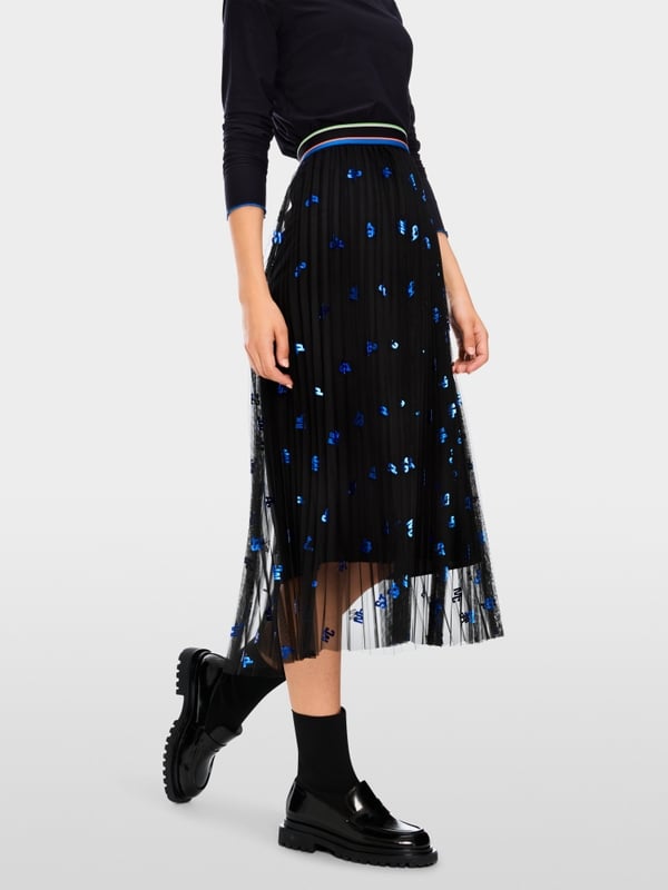 Marc Cain Midi-Plissee-Rock In Tüll