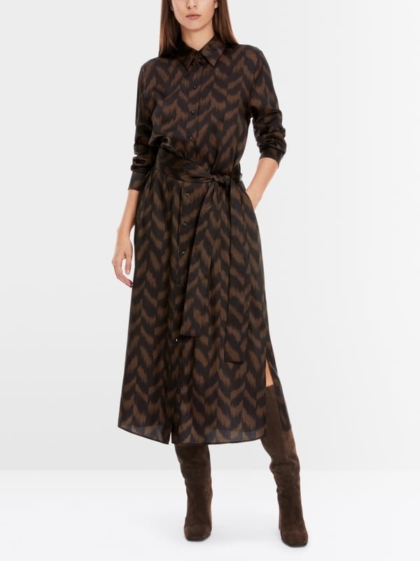 Marc Cain Midikleid in Fischgrat-Dessin