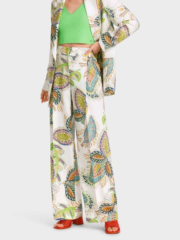 Marc Cain Modell WICHITA – Bundfaltenhose Bedruckt