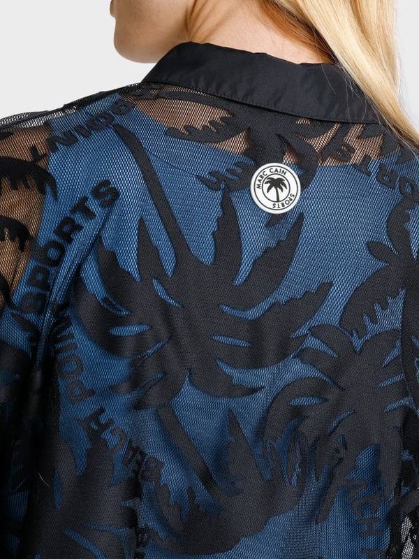 Marc Cain Netz-Poloshirt Mit Palmendessin