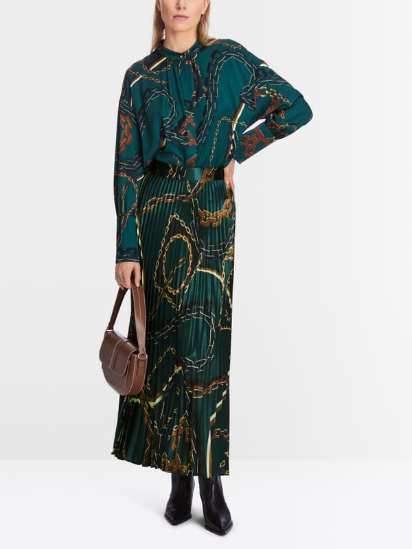 Marc Cain Plisseerock mit Ketten-Print