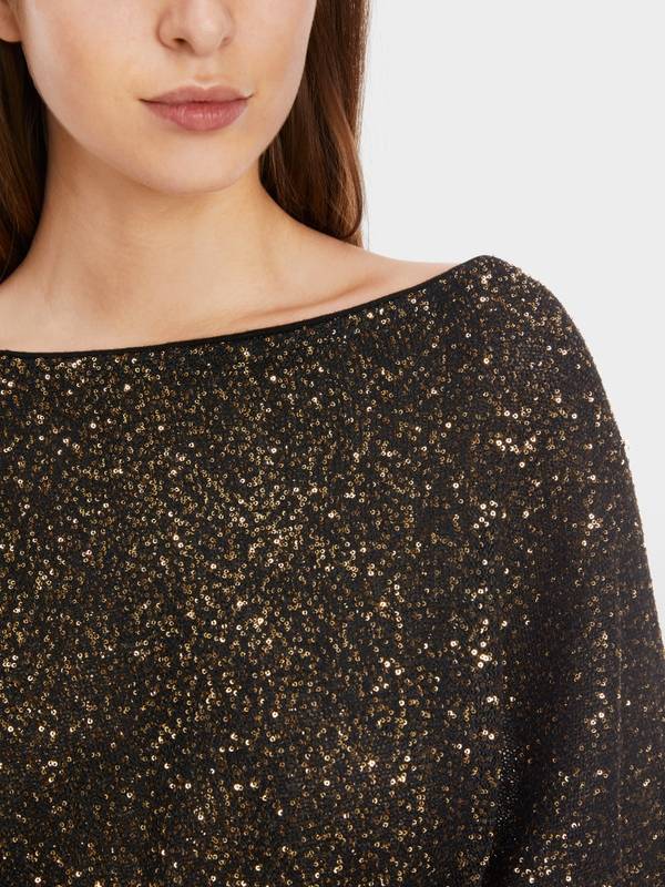 Marc Cain Poncho Mit Straußenfedern