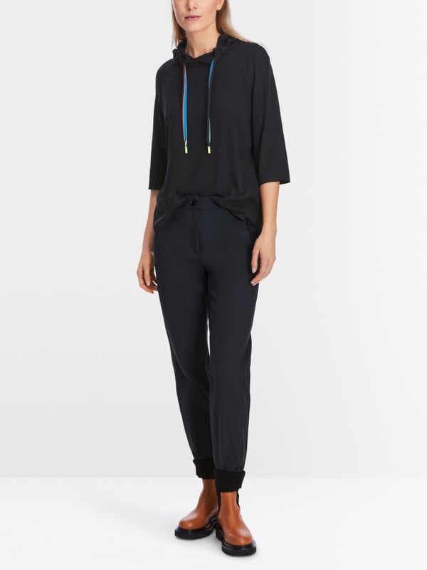 Marc Cain Raglanbluse mit Rüschendetail