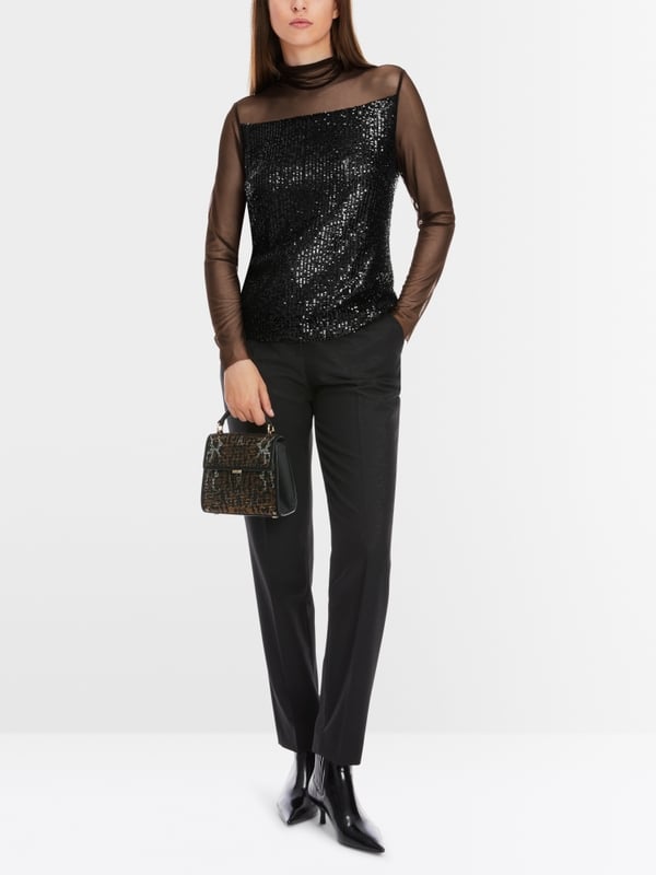 Marc Cain Schlupf-Bluse mit Pailletten