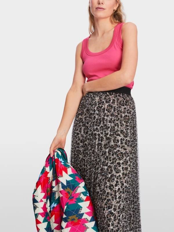 Marc Cain Schmales ärmelloses Top In Baumwoll-Ripp