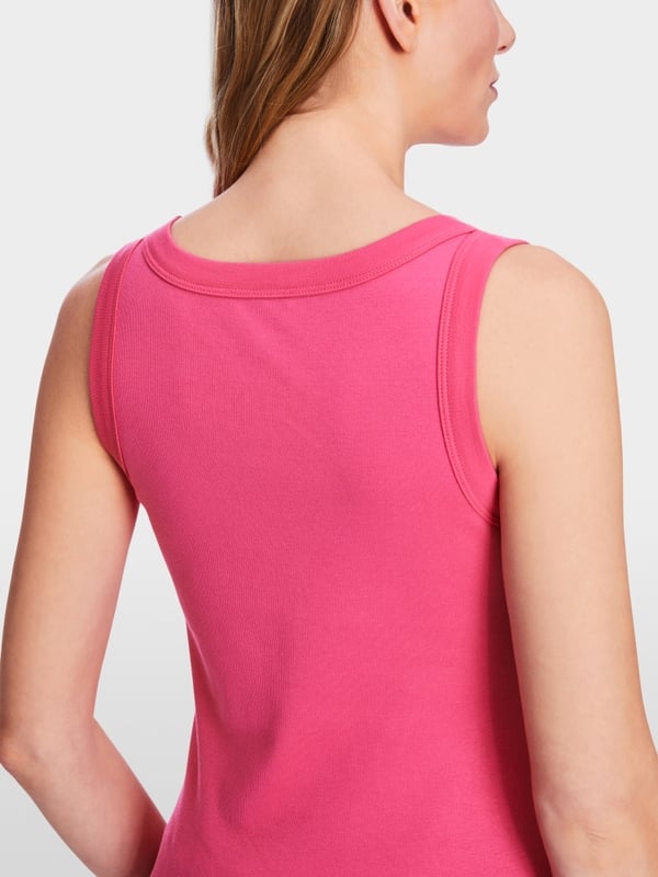 Marc Cain Schmales ärmelloses Top In Baumwoll-Ripp