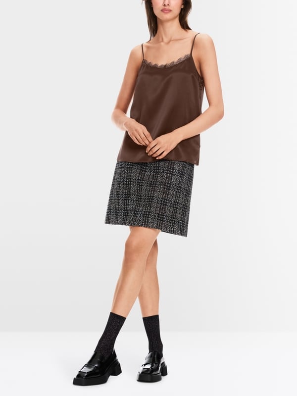 Marc Cain Seiden-Top mit Spitze