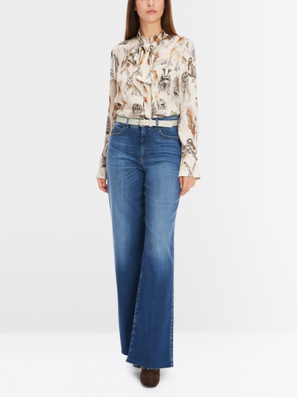Marc Cain Seidenbluse Mit Schluppe & Alloverprint