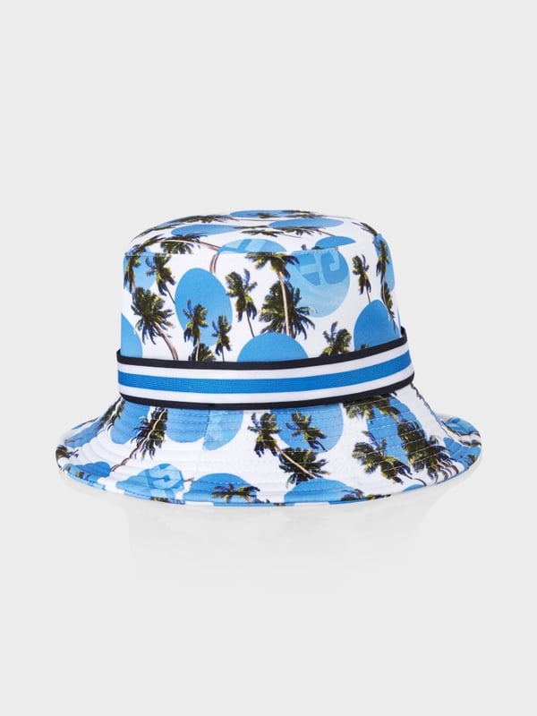 Marc Cain Sonnenhut mit Palmen-Punkte-Dessin