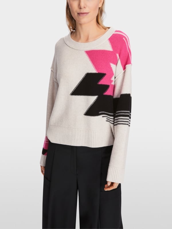 Marc Cain Sweater Aus Wollmix Mit Kaschmir