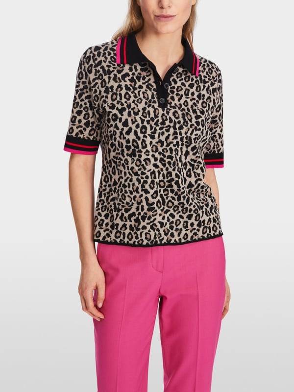 Marc Cain Sweater In Poloform - Knitted In Germany