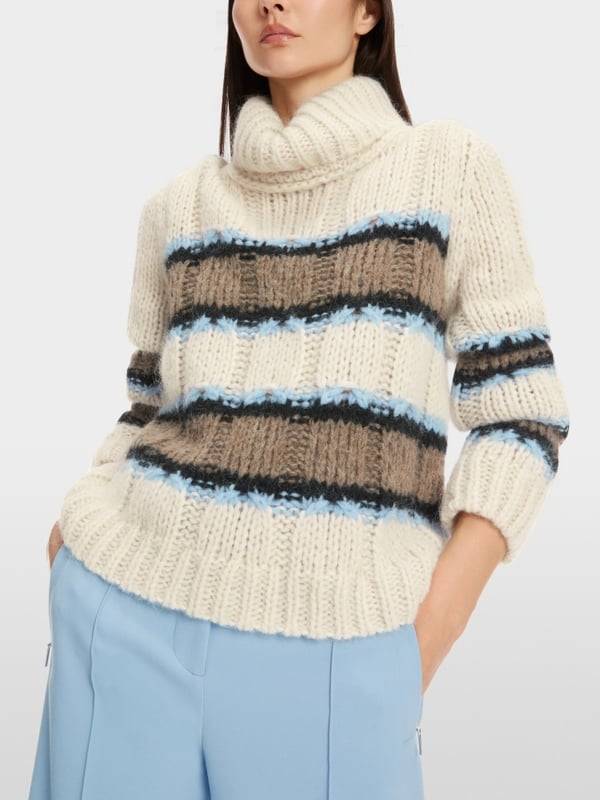 Marc Cain Sweater Mit Streif - Knitted In Germany