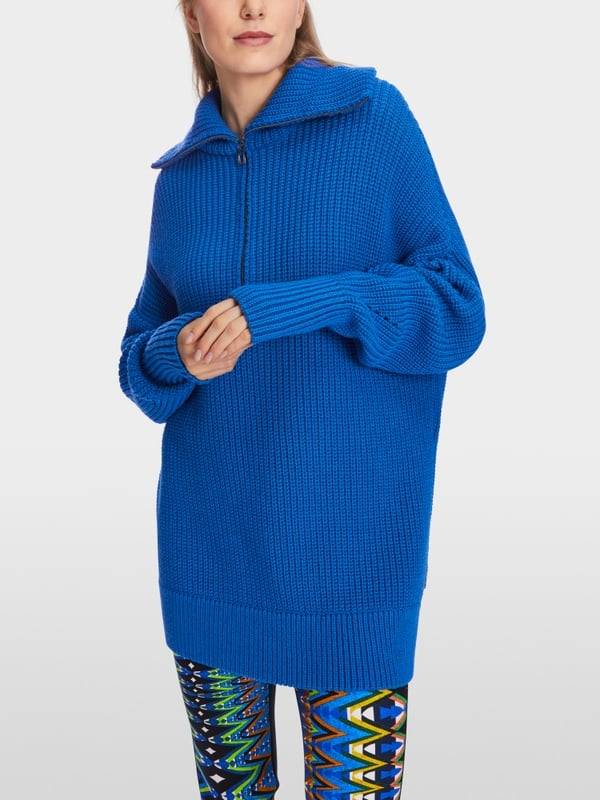 Marc Cain Sweater Mit Troyer - Knitted In Germany