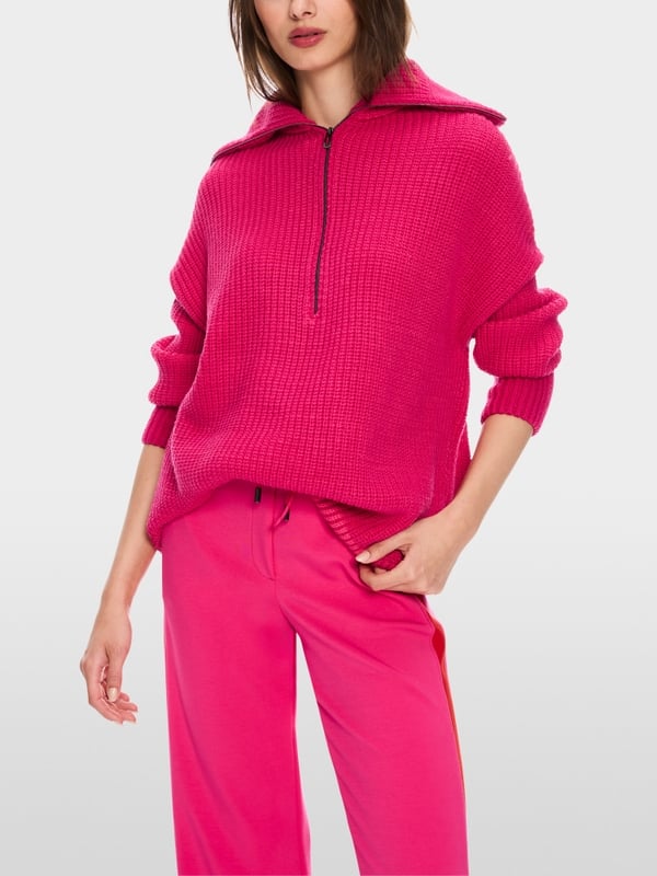 Marc Cain Sweater Mit Troyer - Knitted In Germany