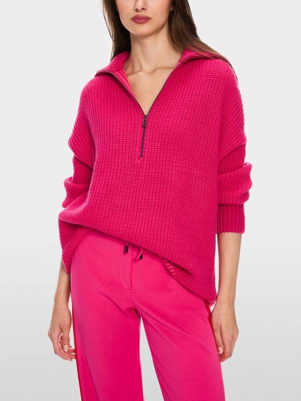 Marc Cain Sweater Mit Troyer - Knitted In Germany