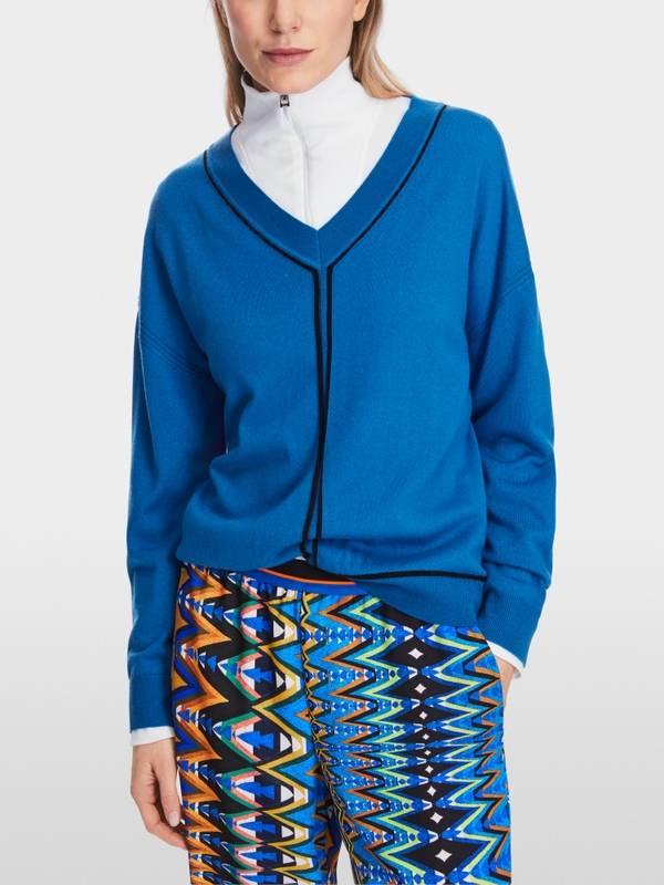 Marc Cain Sweater Mit V-Neck - "Rethink Together"