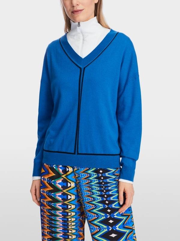Marc Cain Sweater Mit V-Neck - "Rethink Together"