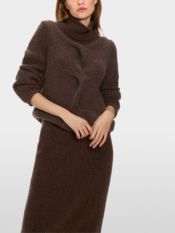 Marc Cain Sweater Mit Zopf - Knitted In Germany