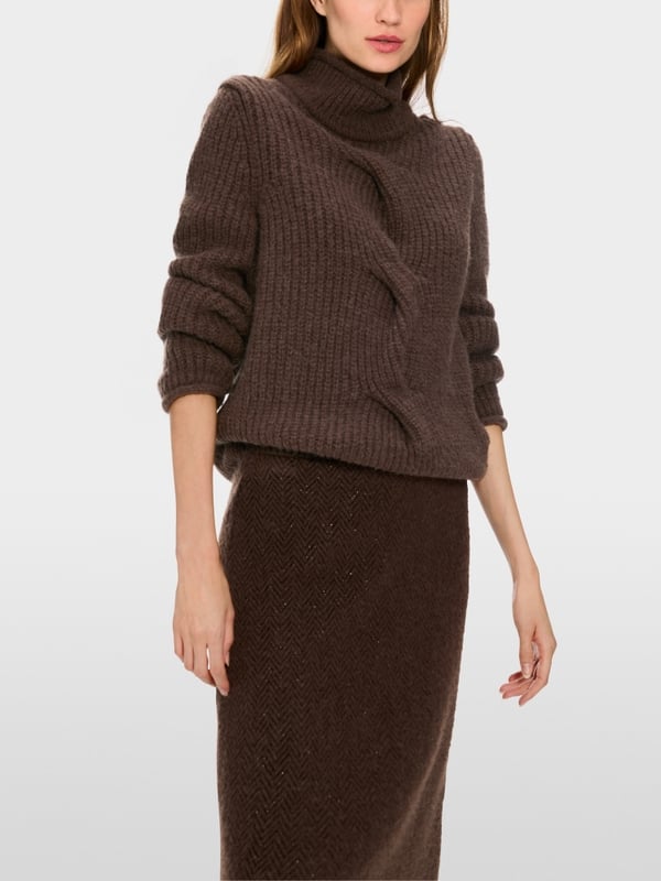 Marc Cain Sweater Mit Zopf - Knitted In Germany