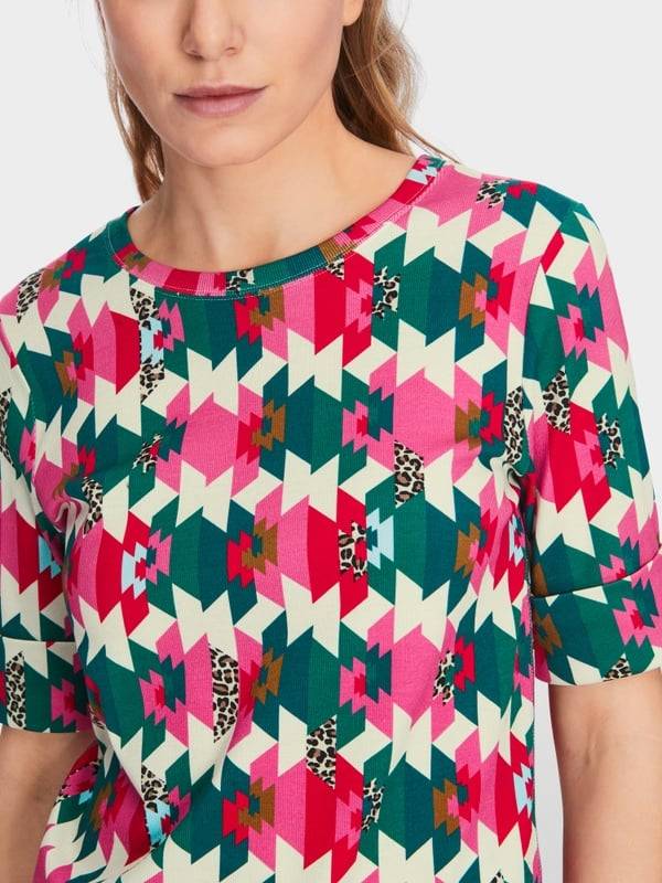 Marc Cain T-Shirt In Baumwoll-Ripp