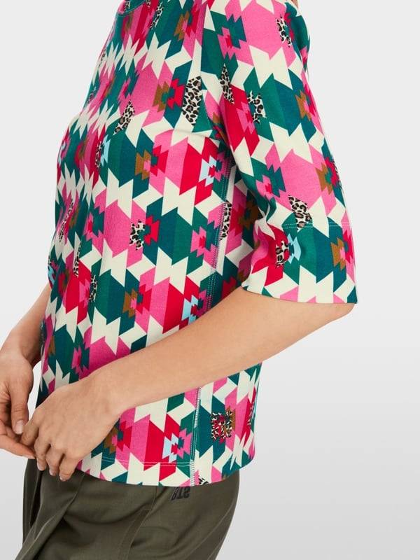 Marc Cain T-Shirt In Baumwoll-Ripp