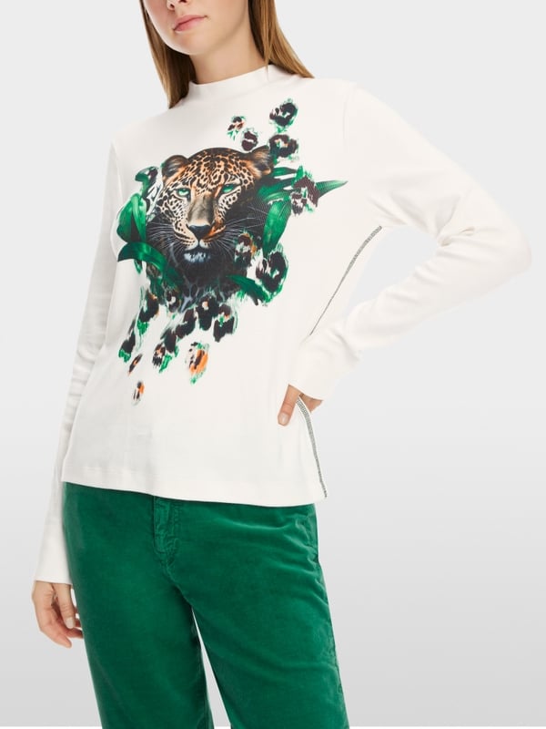 Marc Cain T-Shirt Mit Leo-Kopf-Print