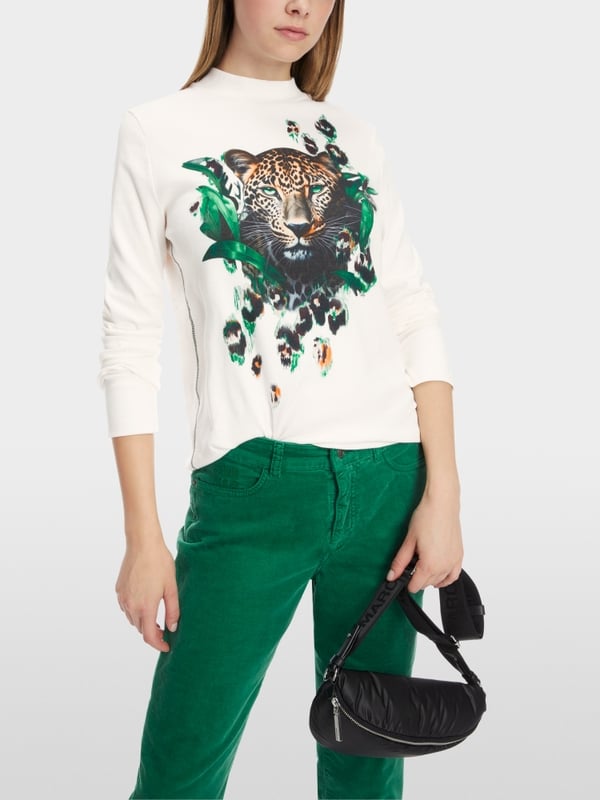 Marc Cain T-Shirt Mit Leo-Kopf-Print