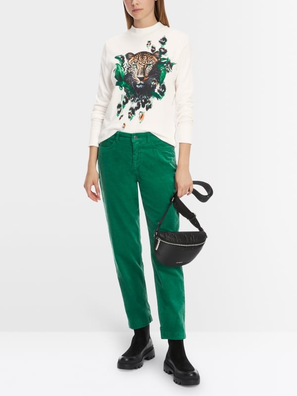 Marc Cain T-Shirt mit Leo-Kopf-Print