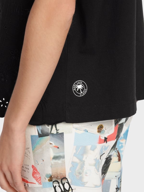Marc Cain T-Shirt Mit Lochstickerei