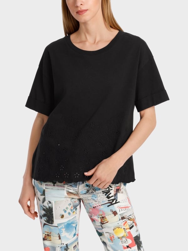 Marc Cain T-Shirt Mit Lochstickerei