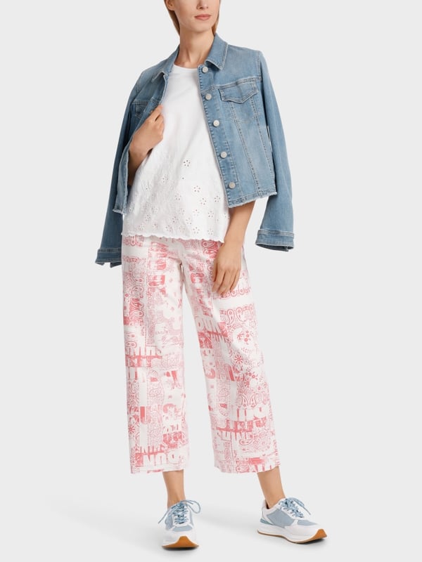 Marc Cain T-Shirt mit Lochstickerei