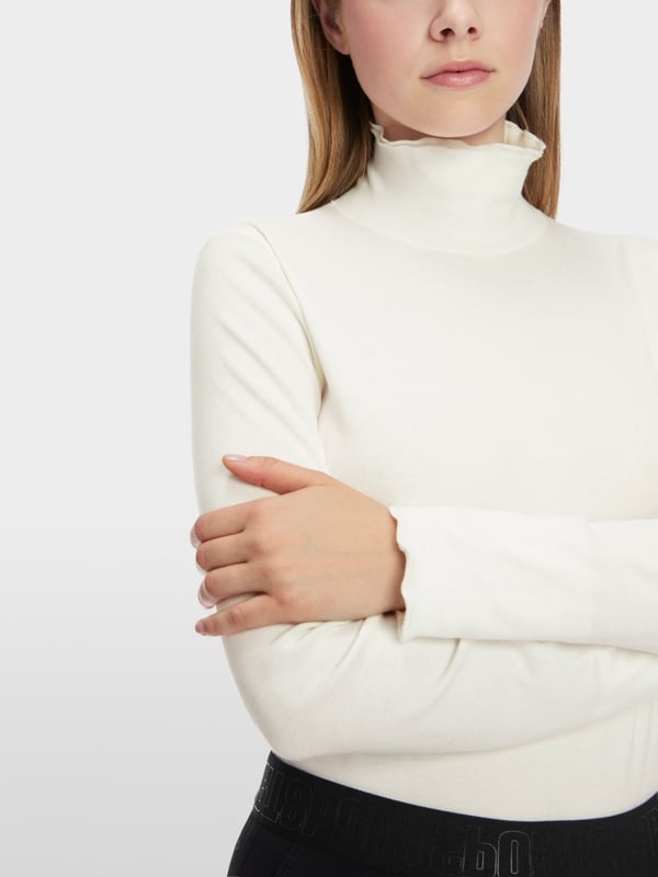 Marc Cain T-Shirt Mit Offenkantigem Mock-Neck