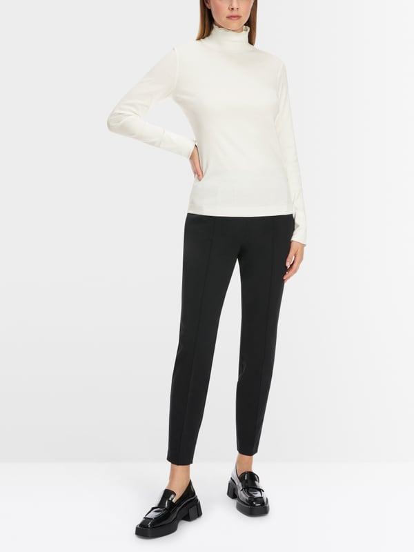 Marc Cain T-Shirt Mit Offenkantigem Mock-Neck