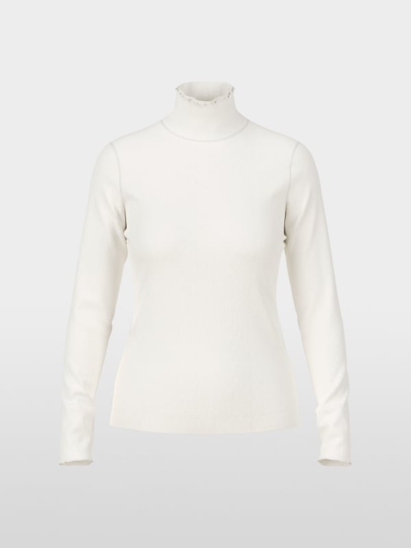 Marc Cain T-Shirt Mit Offenkantigem Mock-Neck