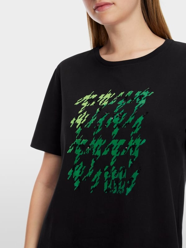 Marc Cain T-Shirt Mit Platziertem Chickcheck