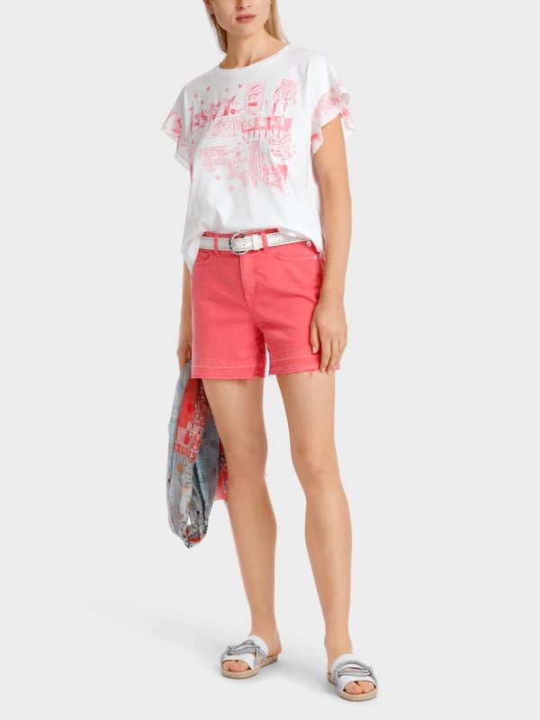 Marc Cain T-Shirt mit Rüschenärmeln