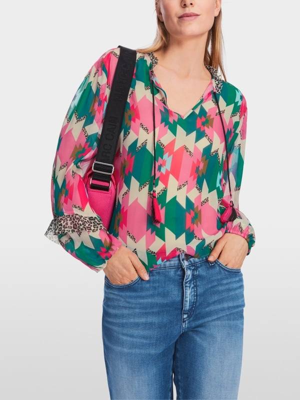 Marc Cain Viskose-Schlupfbluse Im Mustermix