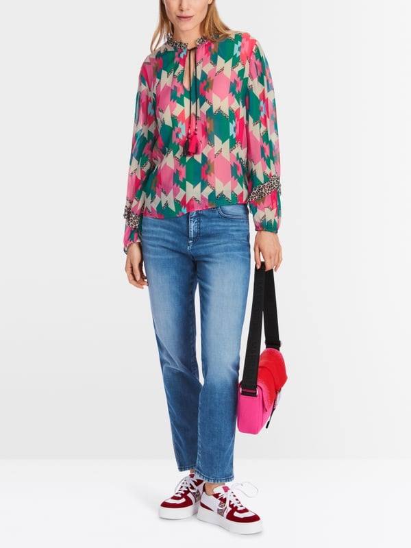 Marc Cain Viskose-Schlupfbluse im Mustermix